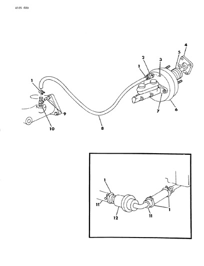 1984 Chrysler Laser Booster, Power Brake Diagram