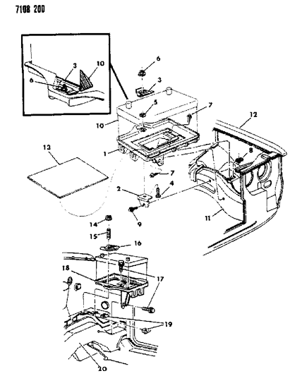 1987 Chrysler LeBaron Battery Tray Diagram