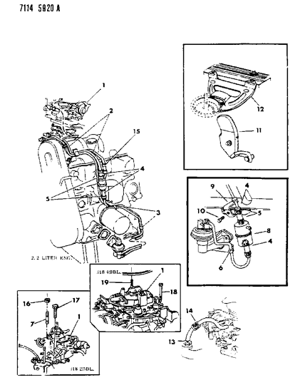 1987 Dodge Charger Carburetor Fuel Filter & Related Parts Diagram 1