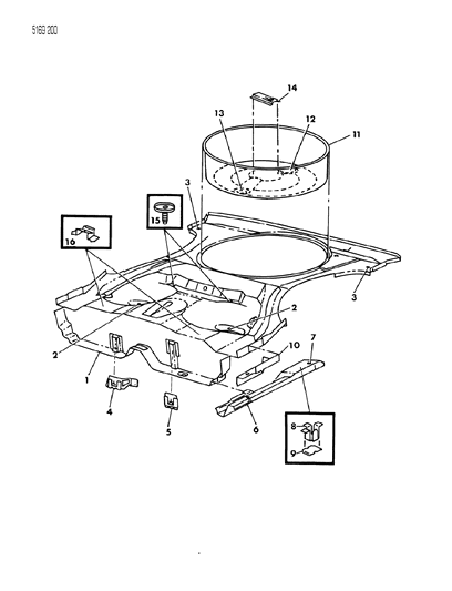 1985 Dodge Omni Floor Pan Rear Diagram