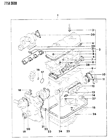 1988 Dodge Colt Engine Gasket Sets Diagram 3