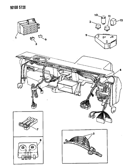 1990 Dodge Shadow Wiring - Instrument Panel Diagram