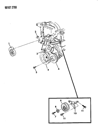 1990 Chrysler Imperial Drive Pulleys Diagram 2