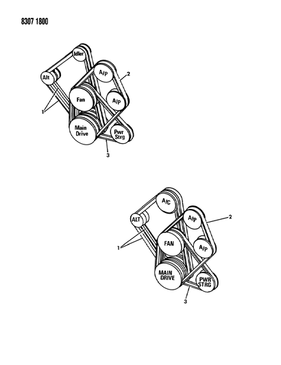 1988 Dodge D350 Drive Belts Diagram 2