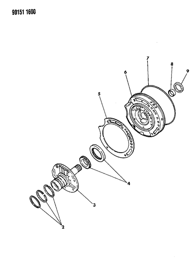 1990 Chrysler Town & Country Oil Pump With Reaction Shaft Diagram 2