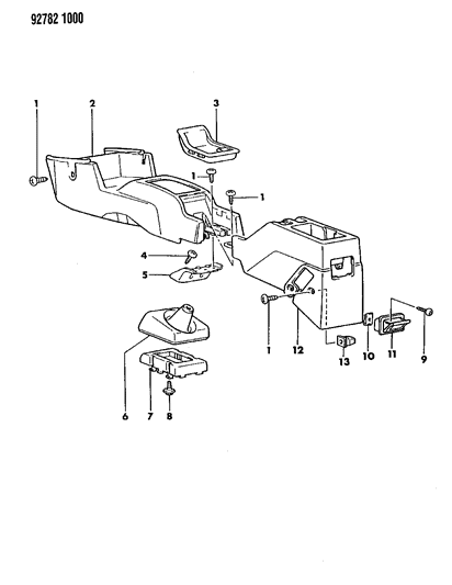 1992 Dodge Colt Console Diagram 2