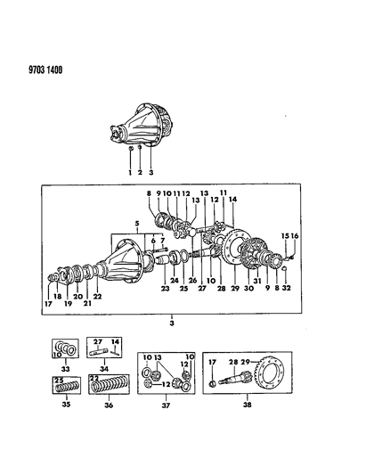 1989 Dodge Raider Shaft Diagram for MB527250