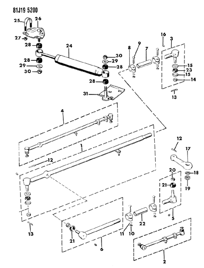 1985 Jeep Grand Wagoneer Linkage & Damper Diagram