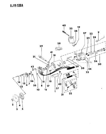 1989 Jeep Comanche Housing - Steering Column Upper Diagram 4