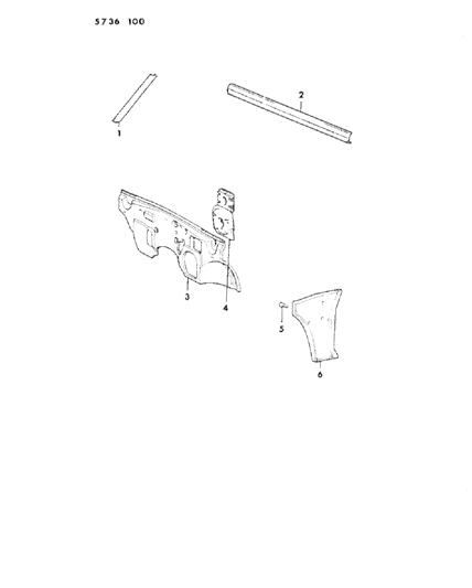 1985 Dodge Ram 50 Cowl Panel & Silencers Diagram