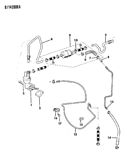 1990 Jeep Wrangler Fuel Pump & Filter Diagram