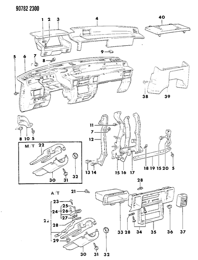 1990 Dodge Ram 50 GROMMET-GROMMET,Steering Col Diagram for MB386642