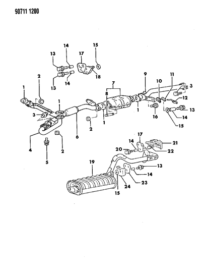 1990 Dodge Ram 50 Exhaust System Diagram 2