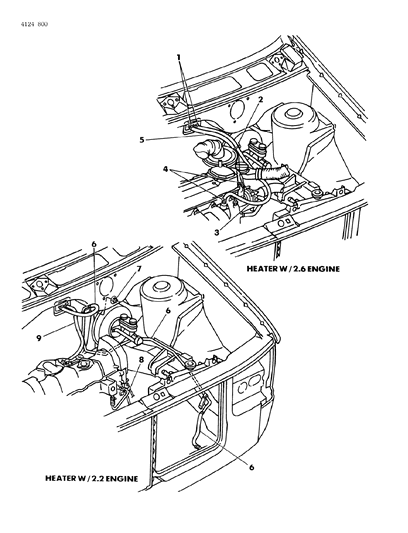 1984 Dodge Caravan Plumbing - Heater Diagram
