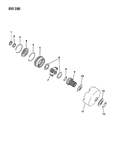 1988 Dodge 600 Gears - Front Annulus & Sun Diagram