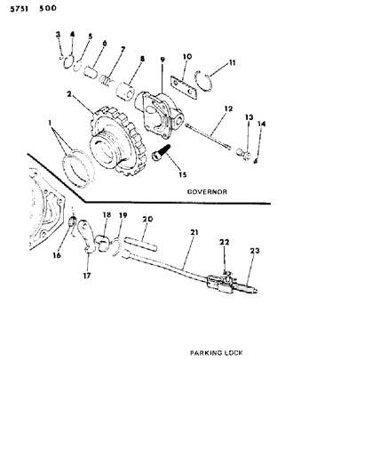 1985 Dodge Ram 50 Snap Ring-Governor Diagram for 6027271