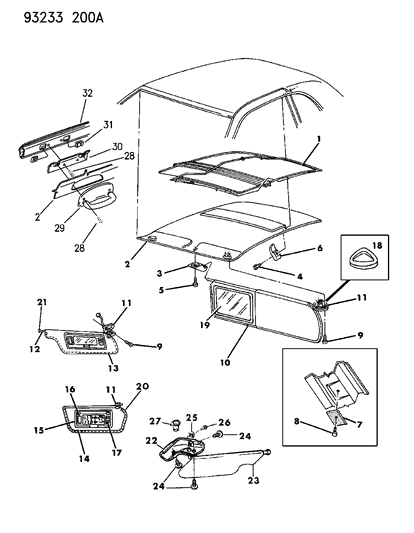 1993 Chrysler LeBaron MOULDING-Windshield GARNISH Diagram for AS06LAZ