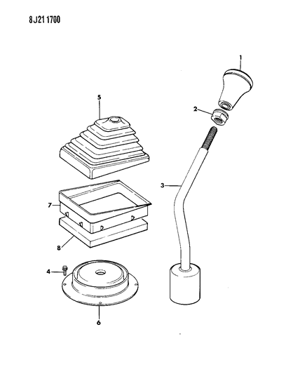 1990 Jeep Wagoneer Controls, Gearshift Diagram