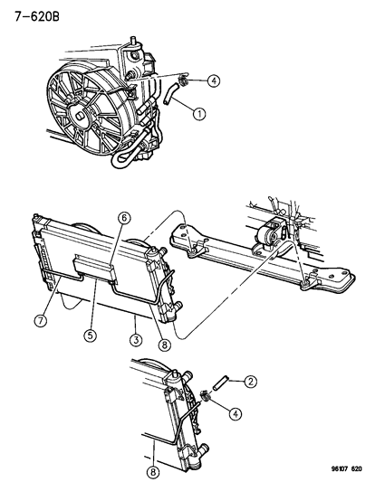 1996 Dodge Stratus Transmission Oil Cooler & Lines Diagram