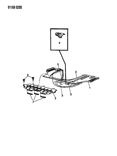 1991 Dodge Daytona Floor Pan Rear Diagram