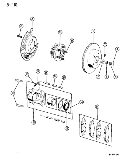 1994 Jeep Wrangler Front Brakes Diagram