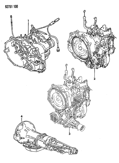1992 Dodge Ram 50 Transmission & Transaxle Assemblies Diagram