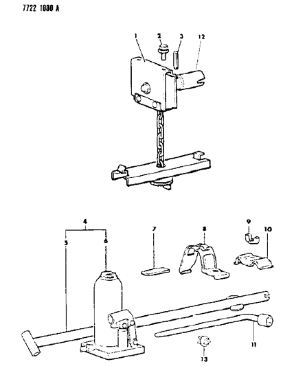 1988 Dodge Ram 50 Spare Tire Carrier Diagram