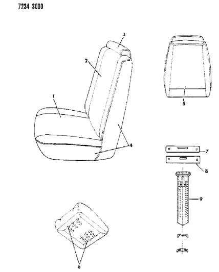 1987 Chrysler Town & Country Front Seat Diagram 5