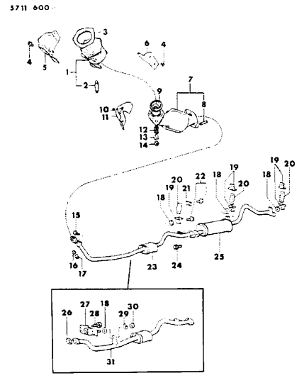 1986 Dodge Ram 50 Exhaust System Diagram 2