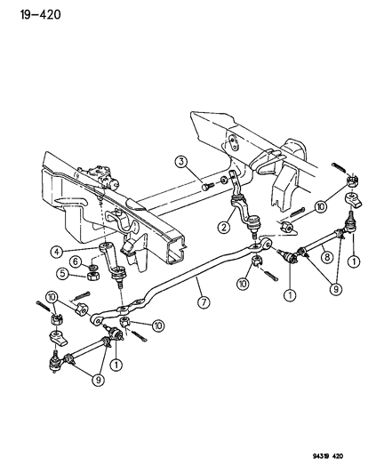 1994 Dodge Dakota Arm-Pitman Diagram for 52007385