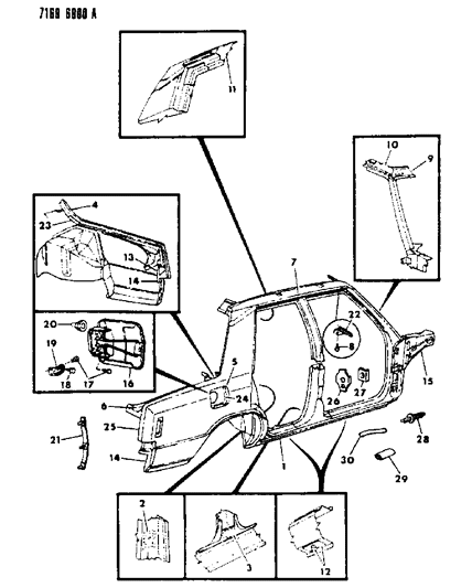 1987 Dodge 600 Body Side Diagram 2