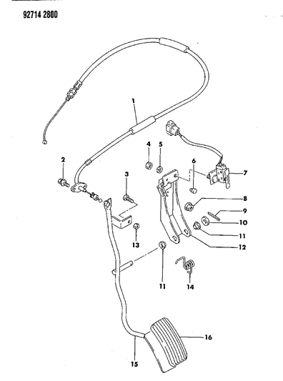 1992 Dodge Ram 50 Accelerator Linkage & Pedal Diagram 3