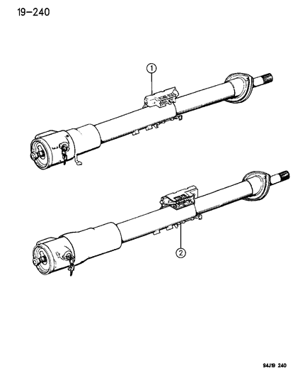1994 Jeep Cherokee Column Assembly, Steering With Floor Mounted Gear Shift Diagram