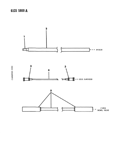 1986 Chrysler LeBaron Vapor Canister Hose Harness Diagram 6