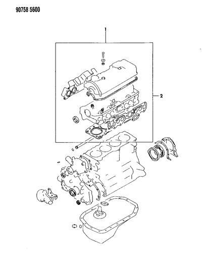 1990 Dodge Ram 50 Engine Gasket Sets Diagram 1