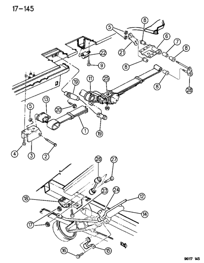 1996 Dodge Caravan Suspension - Rear Diagram