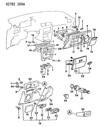 1992 Dodge Colt Instrument Panel Diagram 2