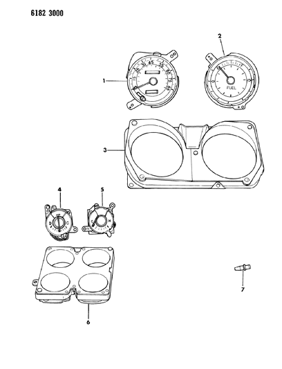 1986 Chrysler Fifth Avenue Instrument Panel Speedometer & Gauges Diagram