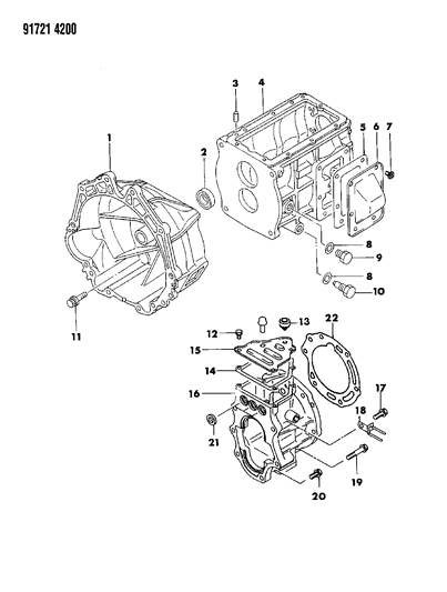 1991 Dodge Ram 50 Case & Adapter Diagram 1