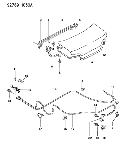 1994 Dodge Colt STOP/BUMP-Trunk Lid Diagram for MB926555