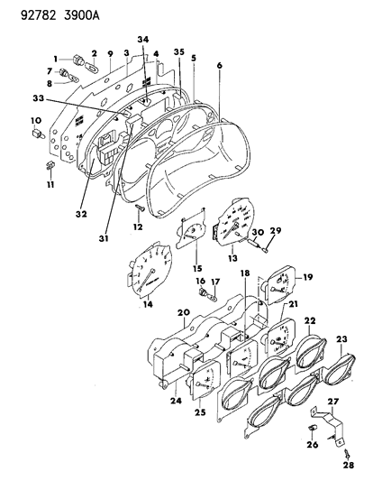 1994 Dodge Stealth Instrument Panel Cluster Diagram