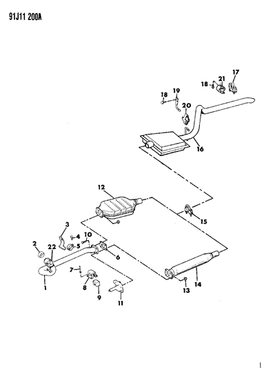 1992 Jeep Cherokee Exhaust System Diagram 2