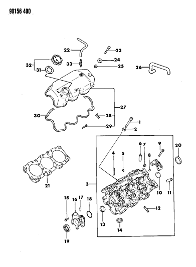 1990 Chrysler LeBaron Cylinder Head Diagram 2