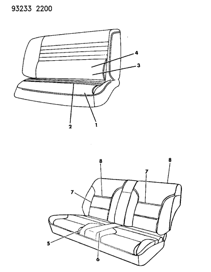 1993 Chrysler LeBaron Rear Seat Diagram 2