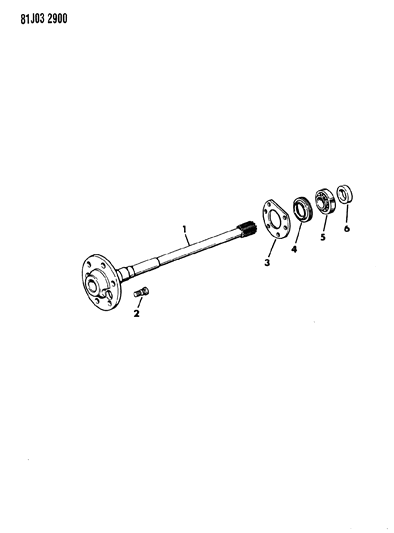 1985 Jeep Grand Wagoneer Shafts - Rear Axle Diagram 1