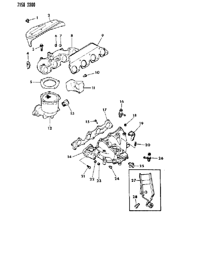 1987 Chrysler New Yorker Manifolds - Intake & Exhaust Diagram 1