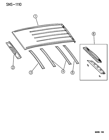 1996 Dodge Grand Caravan Roof Panel Diagram