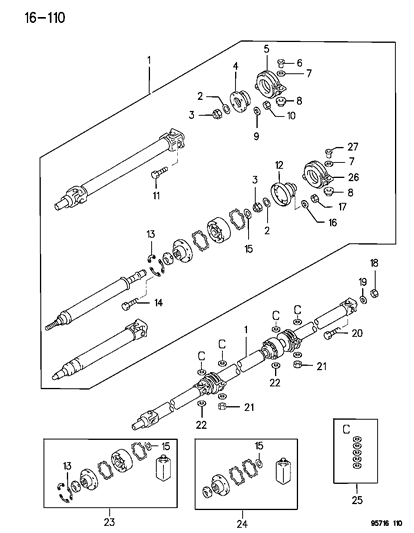 1996 Dodge Stealth Snap Ring-PROPELLER Shaft Diagram for MF522015