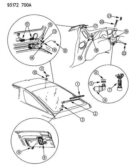 1993 Dodge Daytona Liftgate Wiper & Washer System Diagram