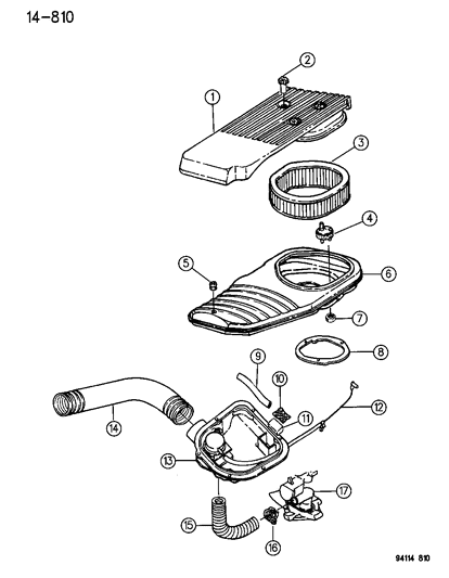 1994 Chrysler LeBaron Air Cleaner Diagram 1